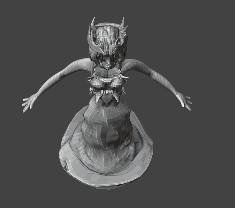 Queen model front down view